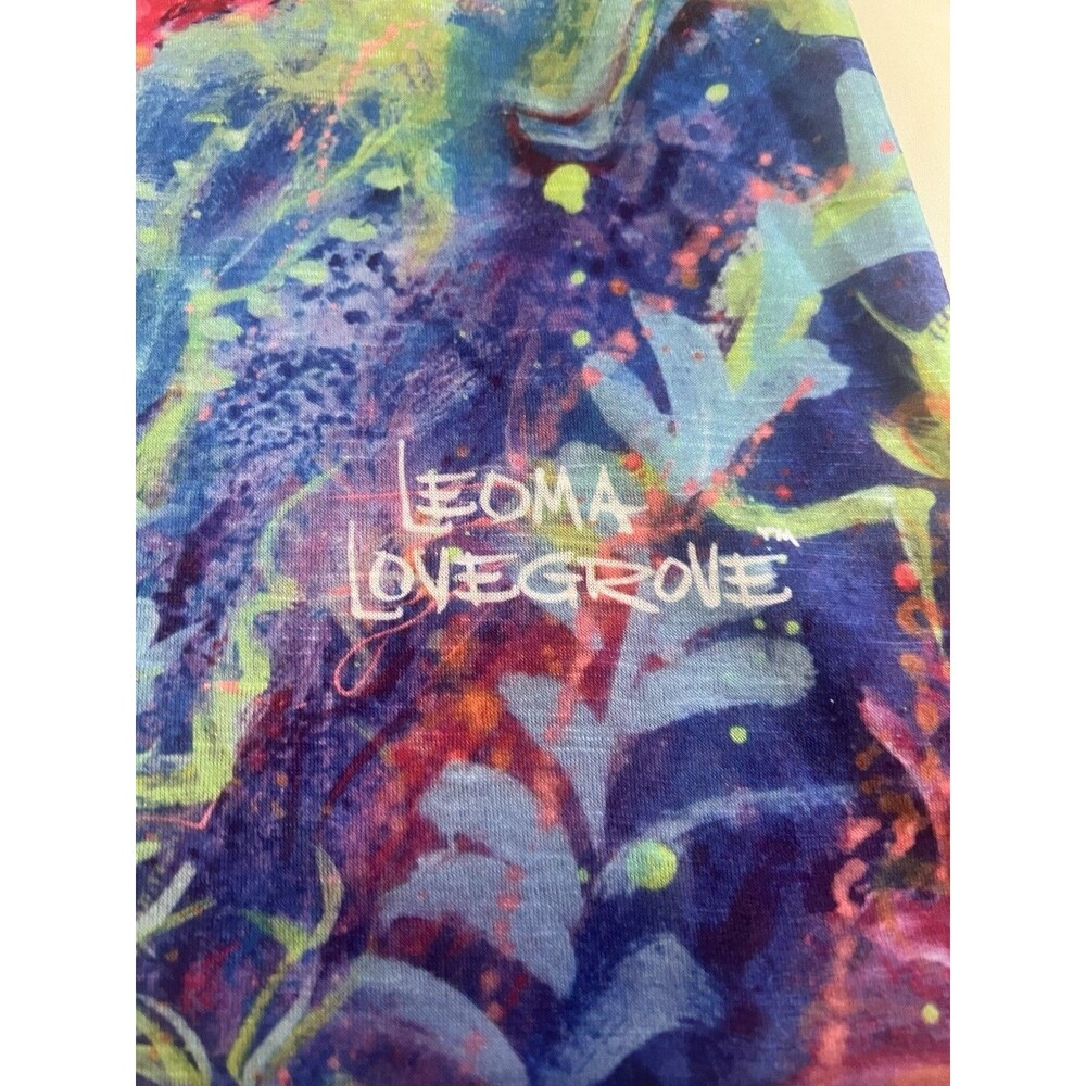 LEOMA LOVEGROVE Seahorse Art Tunic Top Size S Tropical Beachy Bling Art To Wear - Picture 3 of 7